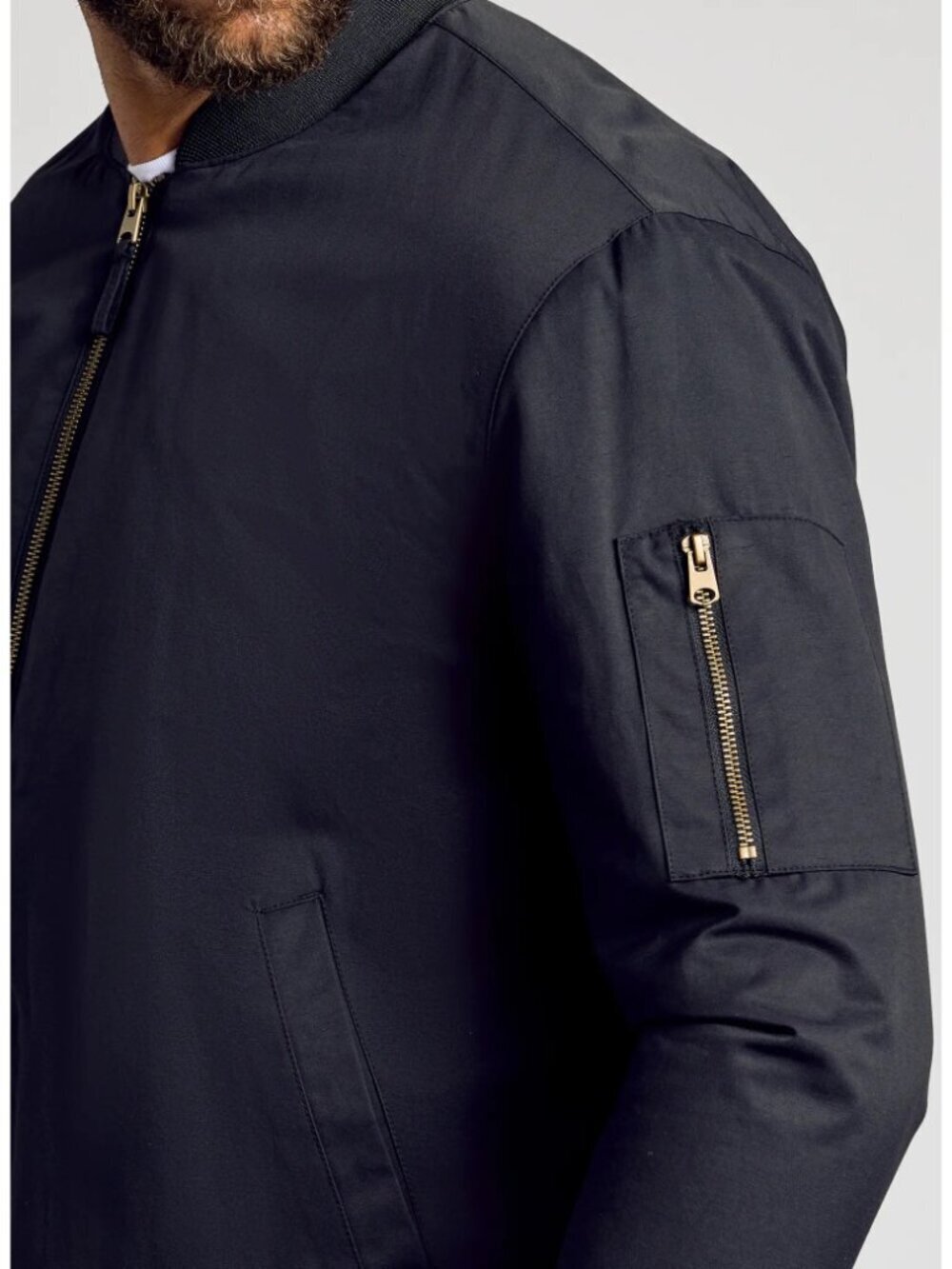 🖤 NWOT True Classic Men's Water Resistant Bomber Jacket ✈️ Size Large - Picture 2 of 16